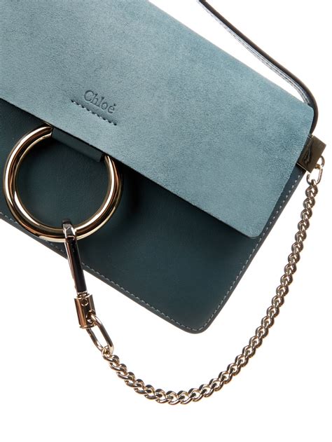 Faye leather crossbody bag Chloé Blue in Leather 